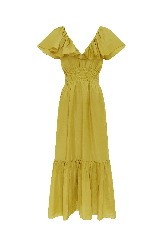 Halter Neck Women Dress to Show Off the Shoulders and NecklineHalter Neck Women Dress to Show Off the Shoulders and NecklineSienna | Mustard Gold