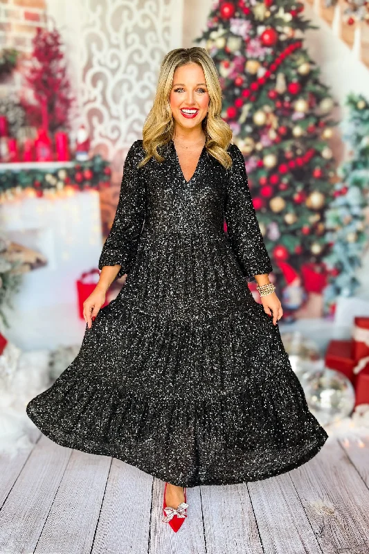 Sleeveless Women Dress in Bright Colors for Summer PartiesSleeveless Women Dress in Bright Colors for Summer PartiesSSYS The Tinsley Long Sleeve Maxi Dress In Black Sequin