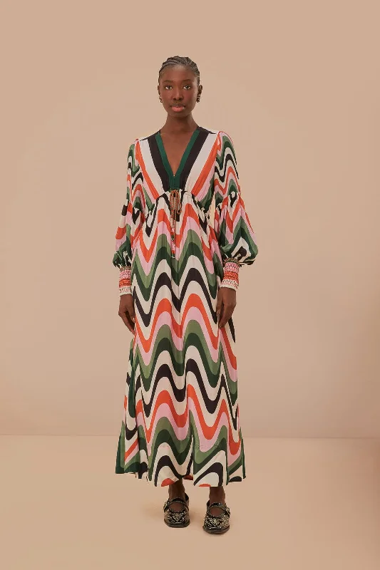 Mini Women Dress with a Short Hem for a Young and Trendy StyleMini Women Dress with a Short Hem for a Young and Trendy StyleMulticolor Wave Gradient Maxi Dress