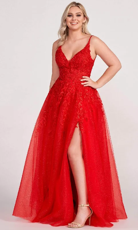 Mini Women Dress with a Short Hem for a Young and Trendy StyleMini Women Dress with a Short Hem for a Young and Trendy StyleEllie Wilde EW34089 - V-Back Embroidered Prom Gown