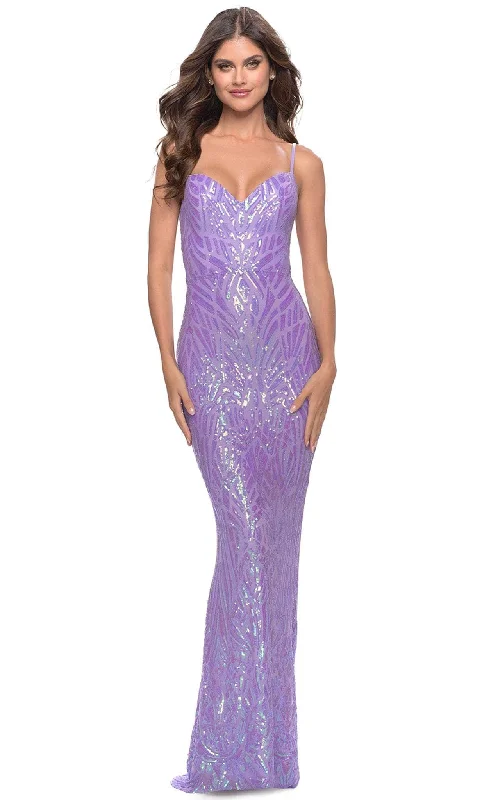 Mermaid - Style Women Dress with a Fitted Silhouette for Special OccasionsMermaid - Style Women Dress with a Fitted Silhouette for Special OccasionsLa Femme 31390SC - Patterned Sequin V-Neck Prom Dress Mermaid - Style Women Dress with a Fitted Silhouette for Special OccasionsMermaid - Style Women Dress with a Fitted Silhouette for Special OccasionsLa Femme 31390SC - Patterned Sequin V-Neck Prom Dress