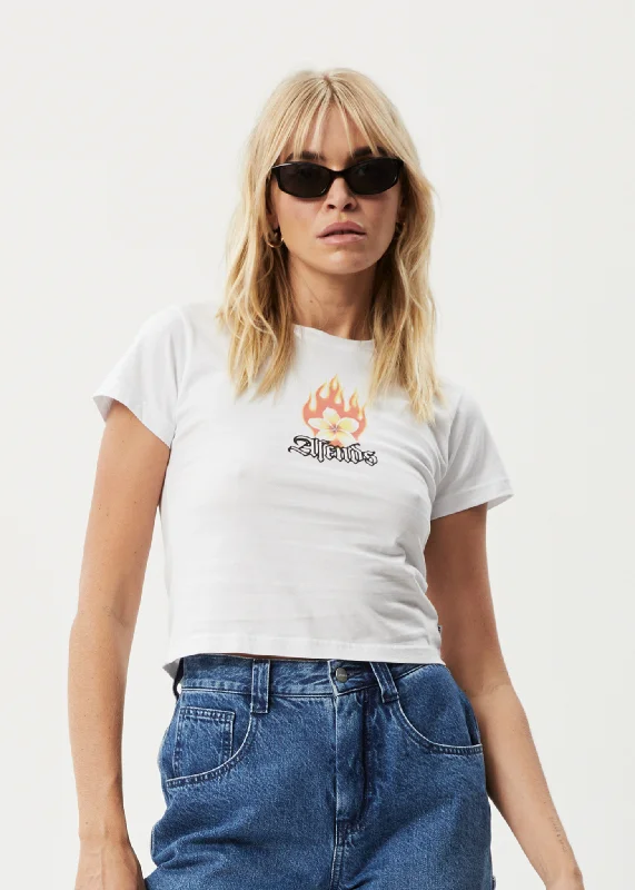 Puff Sleeve Women T Shirt for a Fashion - Forward LookAFENDS Womens Burning - Baby T-Shirt - White Puff Sleeve Women T Shirt for a Fashion - Forward LookAFENDS Womens Burning - Baby T-Shirt - White