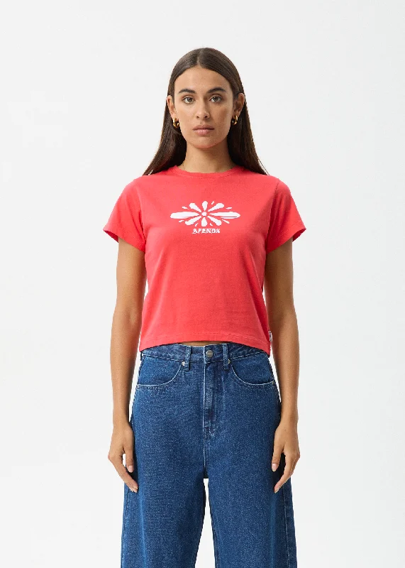 Ringer T Shirt Women with Retro - Inspired StripesAFENDS Womens Dash - Baby Tee - Washed Tomato Ringer T Shirt Women with Retro - Inspired StripesAFENDS Womens Dash - Baby Tee - Washed Tomato