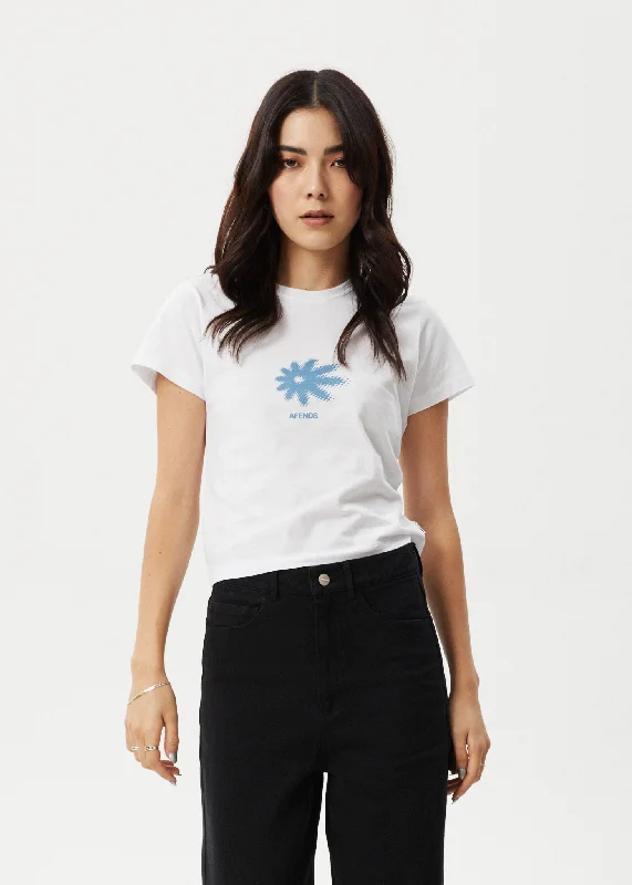 Moisture - Wicking Women T Shirt for Active LifestylesAFENDS Womens Petal - Baby Tee - White Moisture - Wicking Women T Shirt for Active LifestylesAFENDS Womens Petal - Baby Tee - White