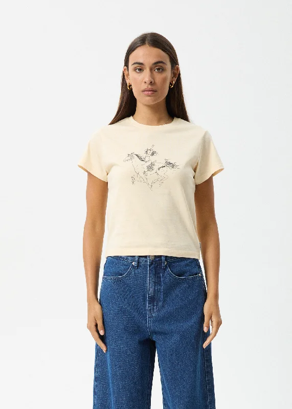 Crop Top Women T Shirt to Pair with High - Waisted BottomsAFENDS Womens Warrior - Baby Tee - Sand Crop Top Women T Shirt to Pair with High - Waisted BottomsAFENDS Womens Warrior - Baby Tee - Sand