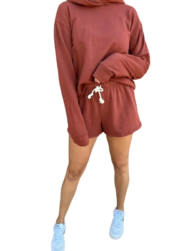 Plus Size Women Shorts with a Comfortable and Stylish FitBeach Fleece Sweatshort In Russet Plus Size Women Shorts with a Comfortable and Stylish FitBeach Fleece Sweatshort In Russet