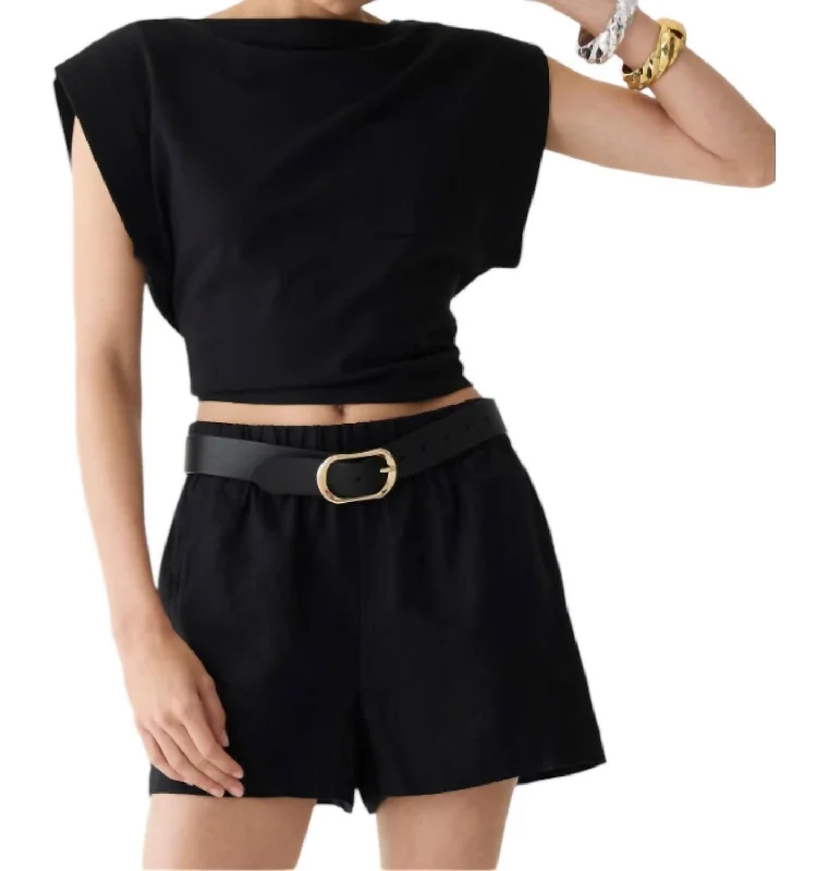 Tie - Waist Women Shorts for a Customizable FitCa384 In Bl8133