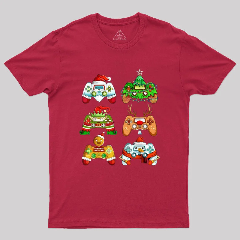 V - Neck Women T Shirt to Enhance the NecklineChristmas Santa Elf Gaming Controllers Snowman Boys Geek T-Shirt V - Neck Women T Shirt to Enhance the NecklineChristmas Santa Elf Gaming Controllers Snowman Boys Geek T-Shirt