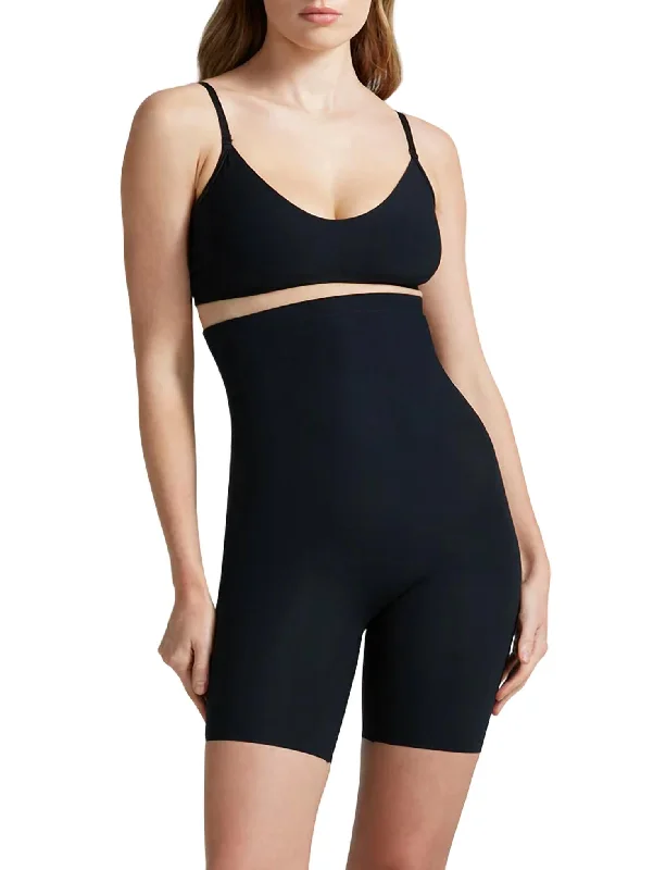Embroidered Women Shorts with Intricate DesignsClassic Control High-Waisted Short In Black Embroidered Women Shorts with Intricate DesignsClassic Control High-Waisted Short In Black