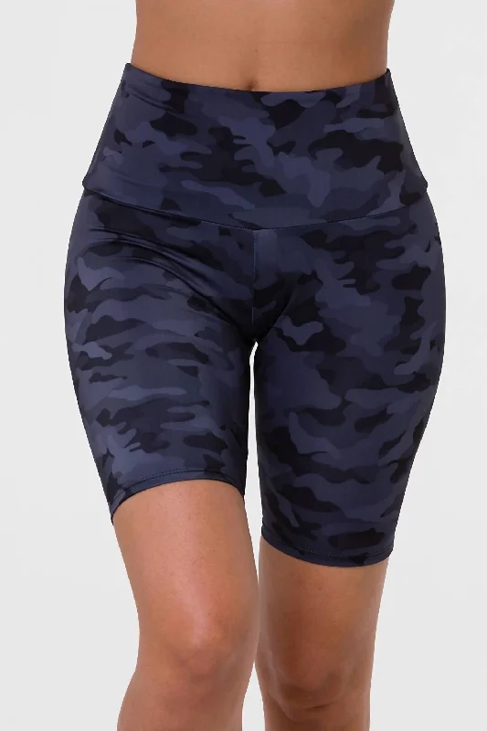 Linen Women Shorts for Breathable Comfort in Hot WeatherHigh Rise Biker Short In Black Grey Camo Linen Women Shorts for Breathable Comfort in Hot WeatherHigh Rise Biker Short In Black Grey Camo