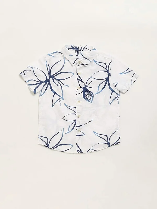 Cargo Women Shorts with Multiple Pockets for FunctionalityHOP Kids Blue Floral Print Shirt Cargo Women Shorts with Multiple Pockets for FunctionalityHOP Kids Blue Floral Print Shirt