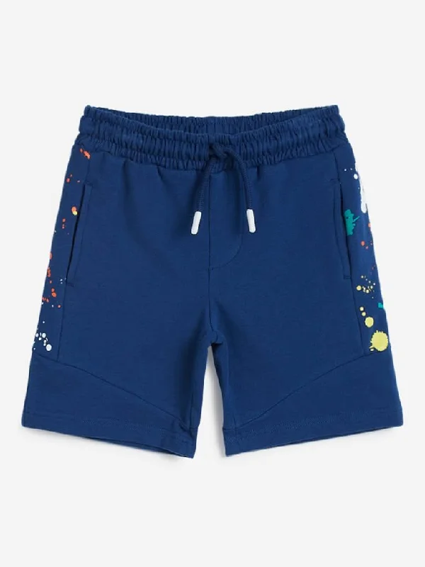 Printed Animal Print Women Shorts for a Wild and Stylish AppearanceHOP Kids Blue Splatter Design Shorts Printed Animal Print Women Shorts for a Wild and Stylish AppearanceHOP Kids Blue Splatter Design Shorts