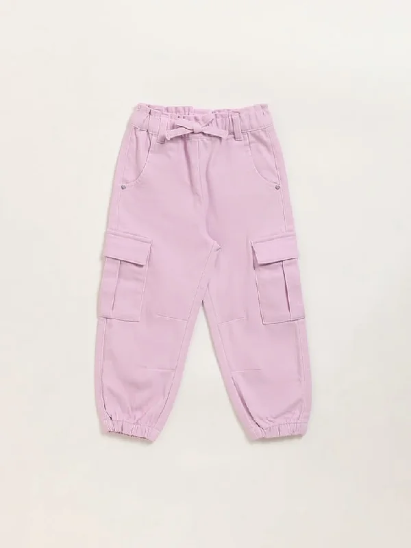 Ruffled Hem Women Shorts to Add a Feminine TouchHOP Kids Lilac Mid-Rise Cargo Joggers Ruffled Hem Women Shorts to Add a Feminine TouchHOP Kids Lilac Mid-Rise Cargo Joggers