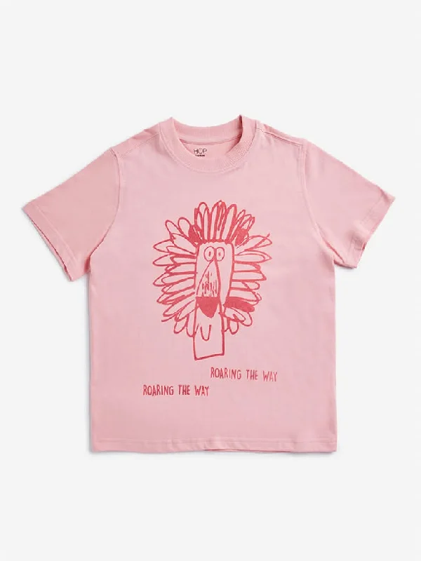 Stretchable Women Shorts for Maximum MobilityHOP Kids Pink Animal Printed T-Shirt