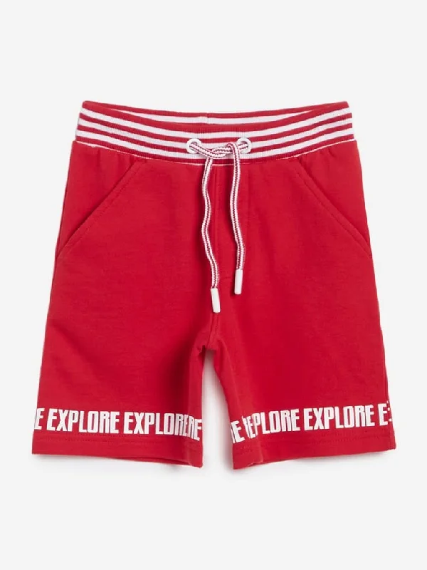 Solid Color Women Shorts in Bright Hues for a Bold StatementHOP Kids Red Printed Cotton Shorts Solid Color Women Shorts in Bright Hues for a Bold StatementHOP Kids Red Printed Cotton Shorts