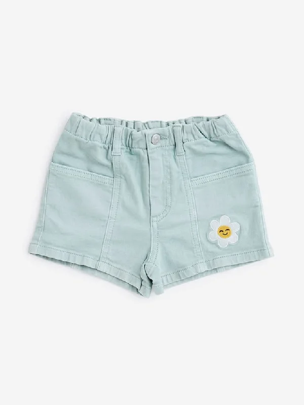 Twill Women Shorts with a Smooth Texture and DurabilityHOP Kids Sage Denim High-Rise Shorts Twill Women Shorts with a Smooth Texture and DurabilityHOP Kids Sage Denim High-Rise Shorts