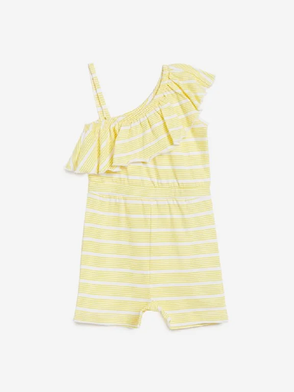 Ruffled Hem Women Shorts to Add a Feminine TouchHOP Kids Yellow Striped Sangria Jumpsuit Ruffled Hem Women Shorts to Add a Feminine TouchHOP Kids Yellow Striped Sangria Jumpsuit