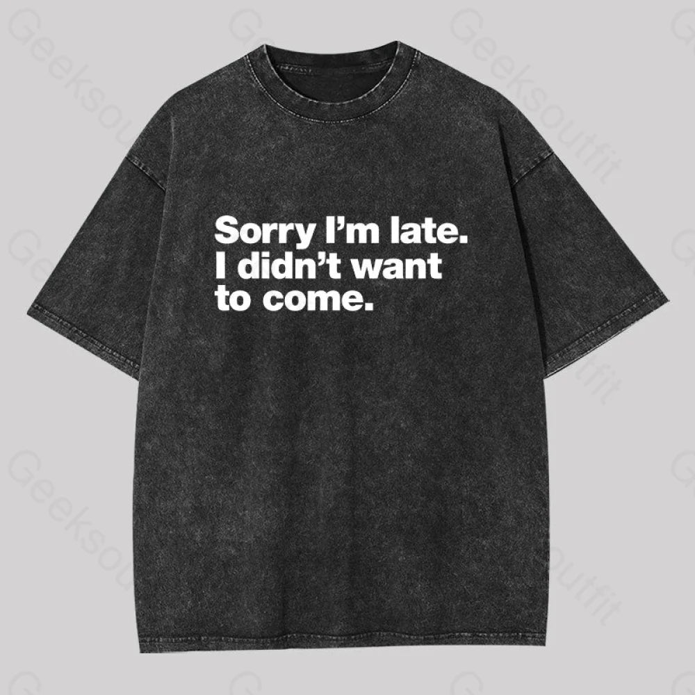 Embroidered Women T Shirt with Intricate DetailsI Didn't Want to Come Washed T-shirt Embroidered Women T Shirt with Intricate DetailsI Didn't Want to Come Washed T-shirt