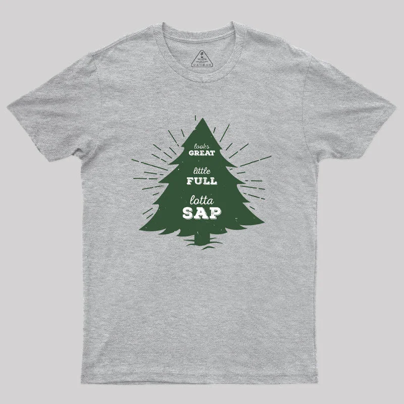 Crew Neck Women T Shirt with a Timeless DesignLittle Full, Lotta Sap... Green tree silhouette Geek T-Shirt Crew Neck Women T Shirt with a Timeless DesignLittle Full, Lotta Sap... Green tree silhouette Geek T-Shirt