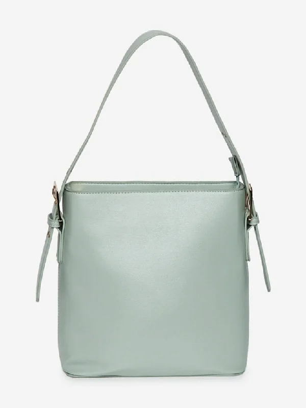 Stretchable Women Shorts for Maximum MobilityLOV Sage Green Faux-Leather Tote Bag
