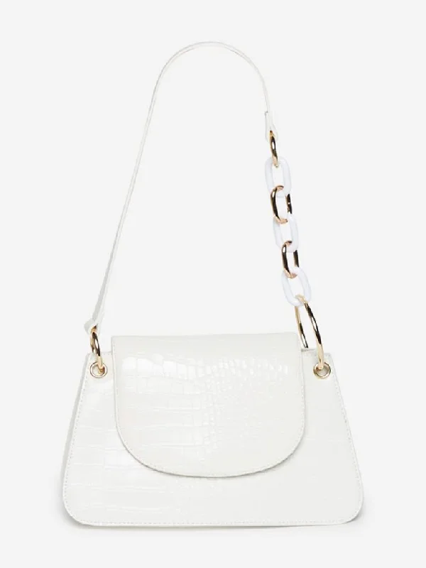 Cuffed Women Shorts for a Laid - Back and Trendy LookLOV White Crocodile-Textured Norah Sling Bag Cuffed Women Shorts for a Laid - Back and Trendy LookLOV White Crocodile-Textured Norah Sling Bag