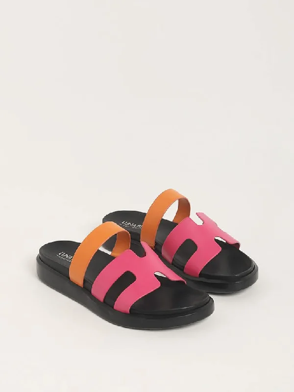 Stretchable Women Shorts for Maximum MobilityLUNA BLU Pink & Orange Sandals