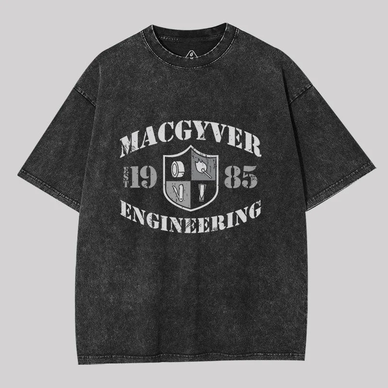Ringer T Shirt Women with Retro - Inspired StripesMacGyver Engineering Washed T-shirt Ringer T Shirt Women with Retro - Inspired StripesMacGyver Engineering Washed T-shirt