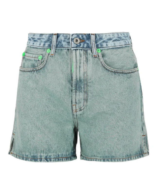 Patterned Geometric Women Shorts for a Modern AppealMarbled Denim Shorts
