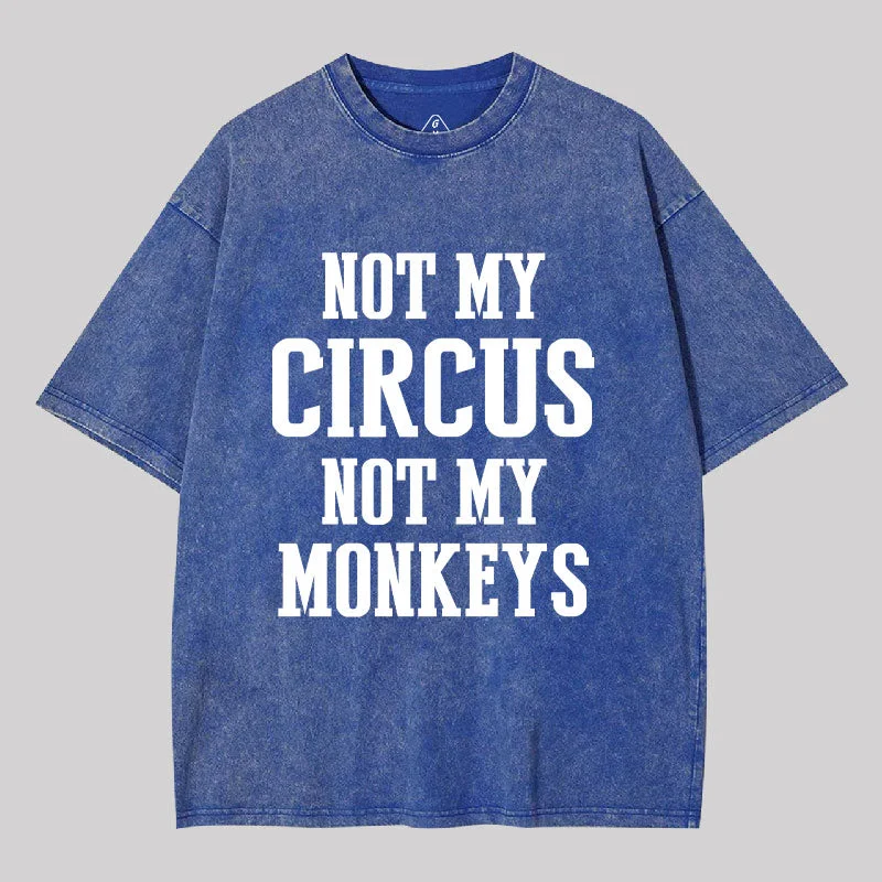 Striped Women T Shirt in a Classic PatternNot My Circus Not My Monkeys Washed T-shirt Striped Women T Shirt in a Classic PatternNot My Circus Not My Monkeys Washed T-shirt