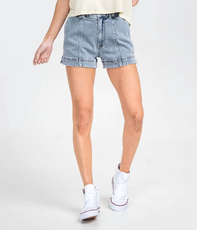 Jeanette Women Shorts with a Soft and Comfortable FeelNym 90S Knit Denim Shorts In Faded Denim Jeanette Women Shorts with a Soft and Comfortable FeelNym 90S Knit Denim Shorts In Faded Denim