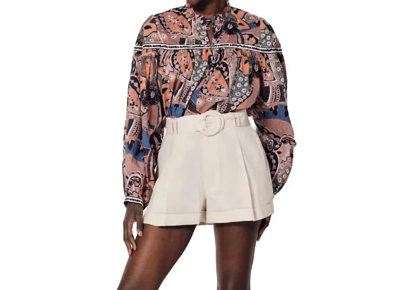 Printed Animal Print Women Shorts for a Wild and Stylish AppearanceOscar Short In Pale Champagne Printed Animal Print Women Shorts for a Wild and Stylish AppearanceOscar Short In Pale Champagne