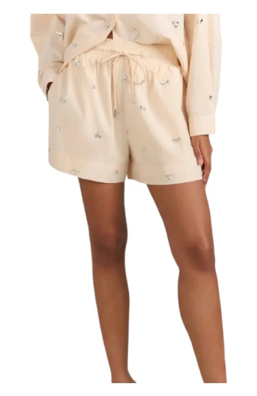 Cargo Women Shorts with Multiple Pockets for FunctionalityPoplin Gem Short In Beige