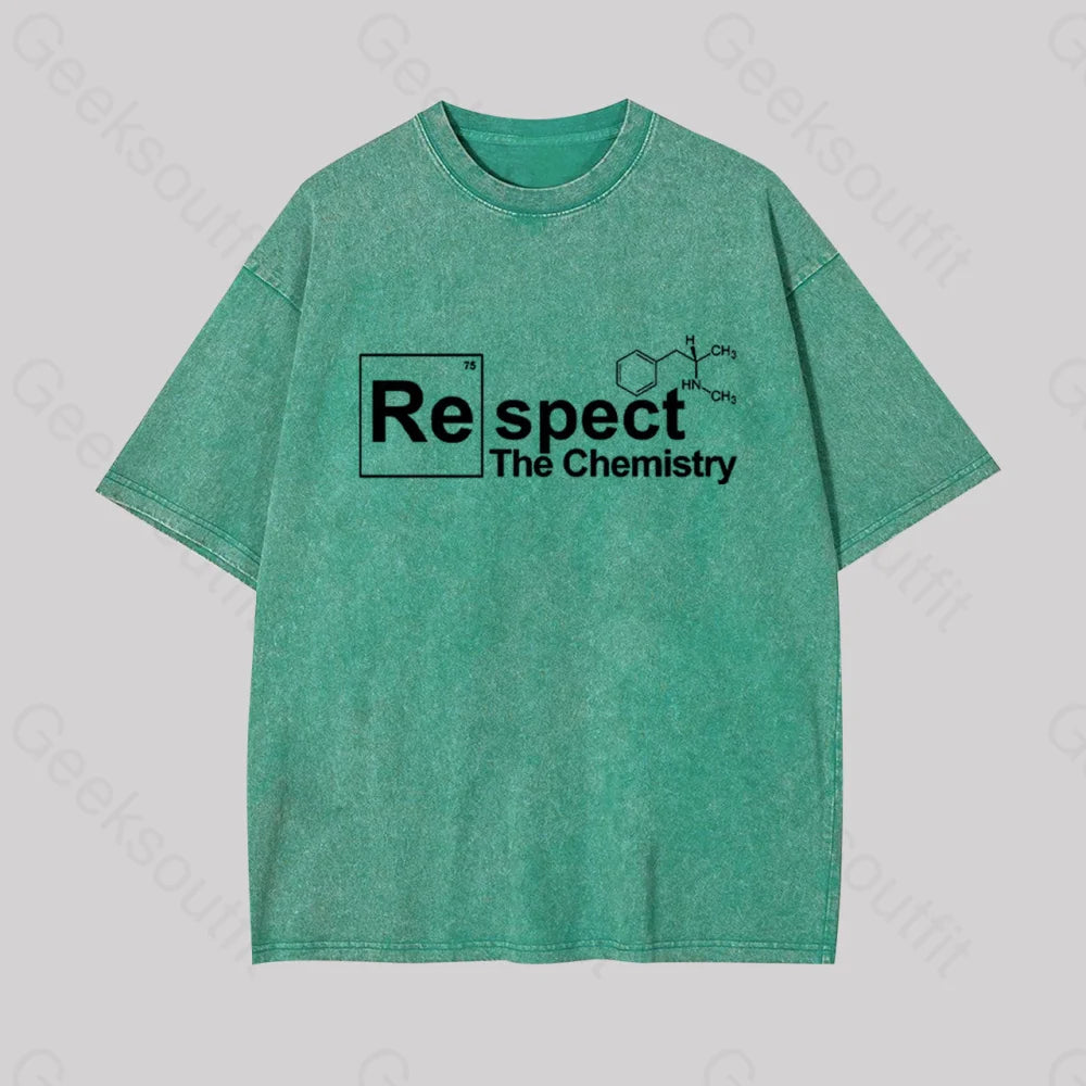 Moisture - Wicking Women T Shirt for Active LifestylesRespect The Chemistry Geek Washed T-shirt Moisture - Wicking Women T Shirt for Active LifestylesRespect The Chemistry Geek Washed T-shirt