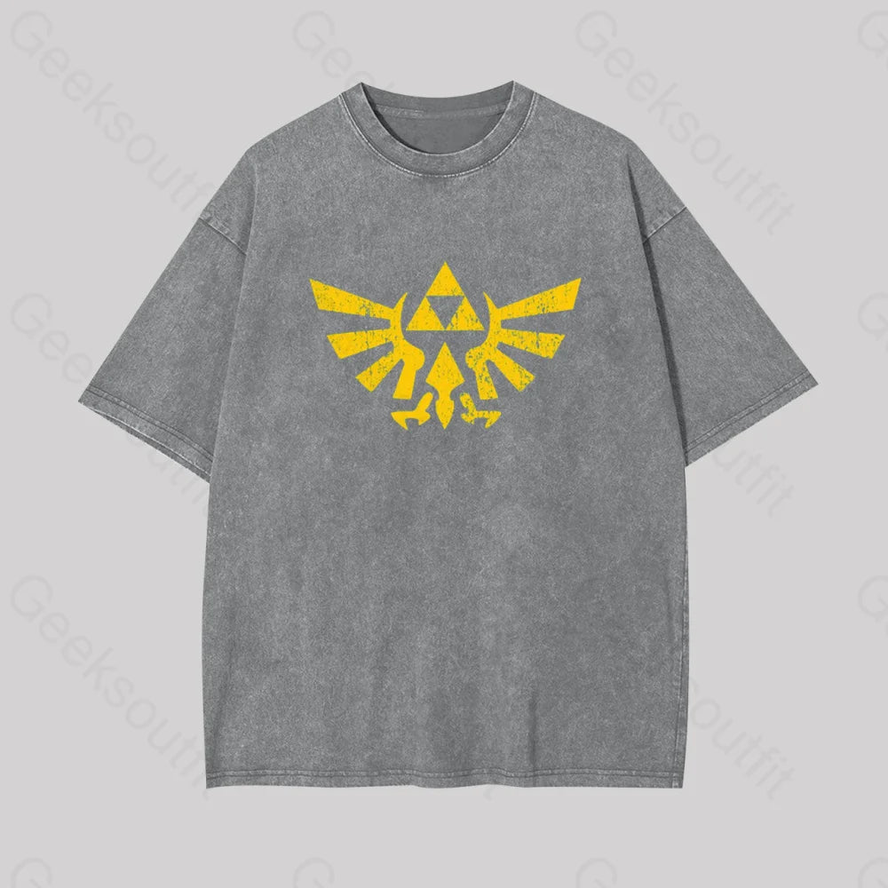 Crop Top Women T Shirt to Pair with High - Waisted BottomsRetro Zelda Element Geek Washed T-shirt Crop Top Women T Shirt to Pair with High - Waisted BottomsRetro Zelda Element Geek Washed T-shirt