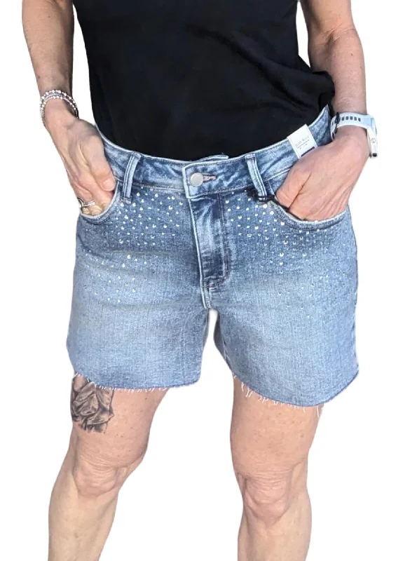 Solid Color Women Shorts in Bright Hues for a Bold StatementRhinestone Embellished Cutoff Shorts In Light Wash Solid Color Women Shorts in Bright Hues for a Bold StatementRhinestone Embellished Cutoff Shorts In Light Wash