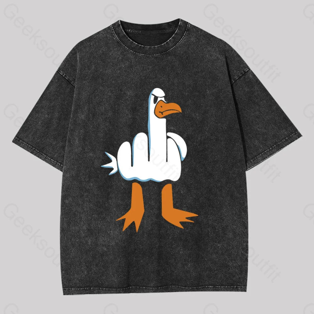 Moisture - Wicking Women T Shirt for Active LifestylesRude Seagull Design Funny Washed T-shirt Moisture - Wicking Women T Shirt for Active LifestylesRude Seagull Design Funny Washed T-shirt