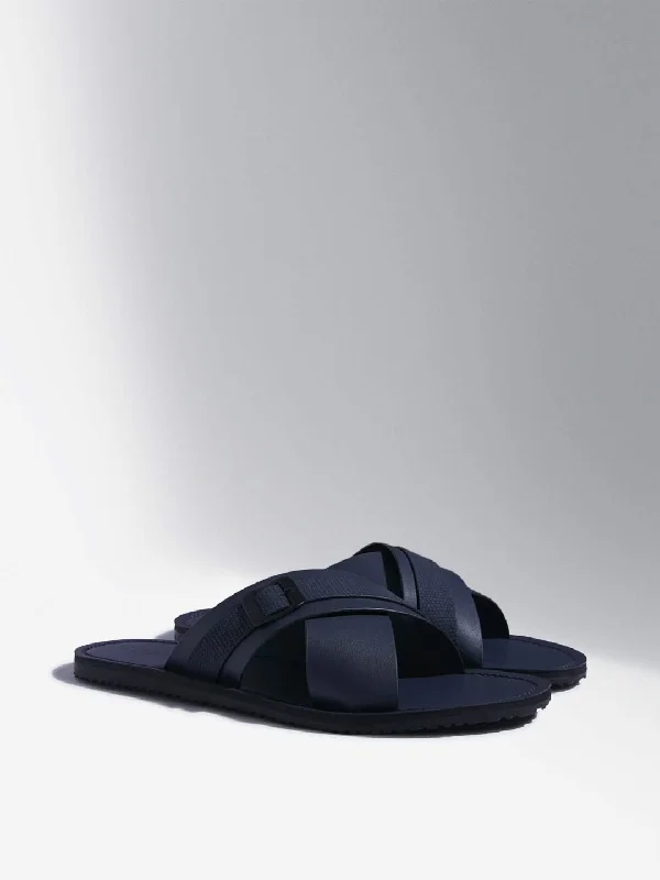 Linen Women Shorts for Breathable Comfort in Hot WeatherSOLEPLAY Navy Cross-Strap Leather Sandals Linen Women Shorts for Breathable Comfort in Hot WeatherSOLEPLAY Navy Cross-Strap Leather Sandals
