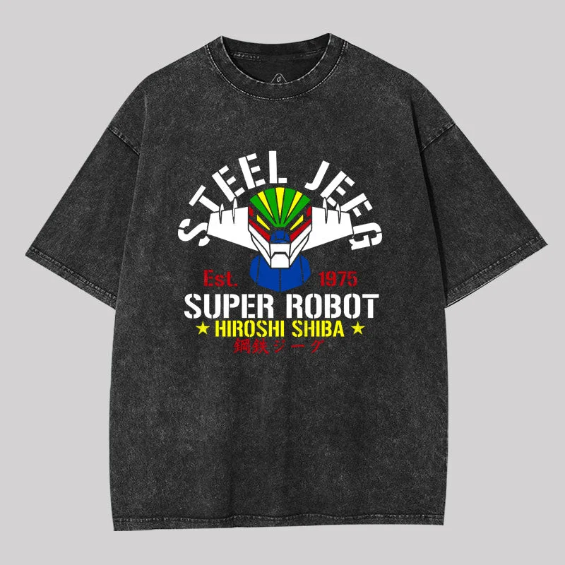 Embroidered Women T Shirt with Intricate DetailsThe 3rd Super Robot Geek Washed T-shirt Embroidered Women T Shirt with Intricate DetailsThe 3rd Super Robot Geek Washed T-shirt