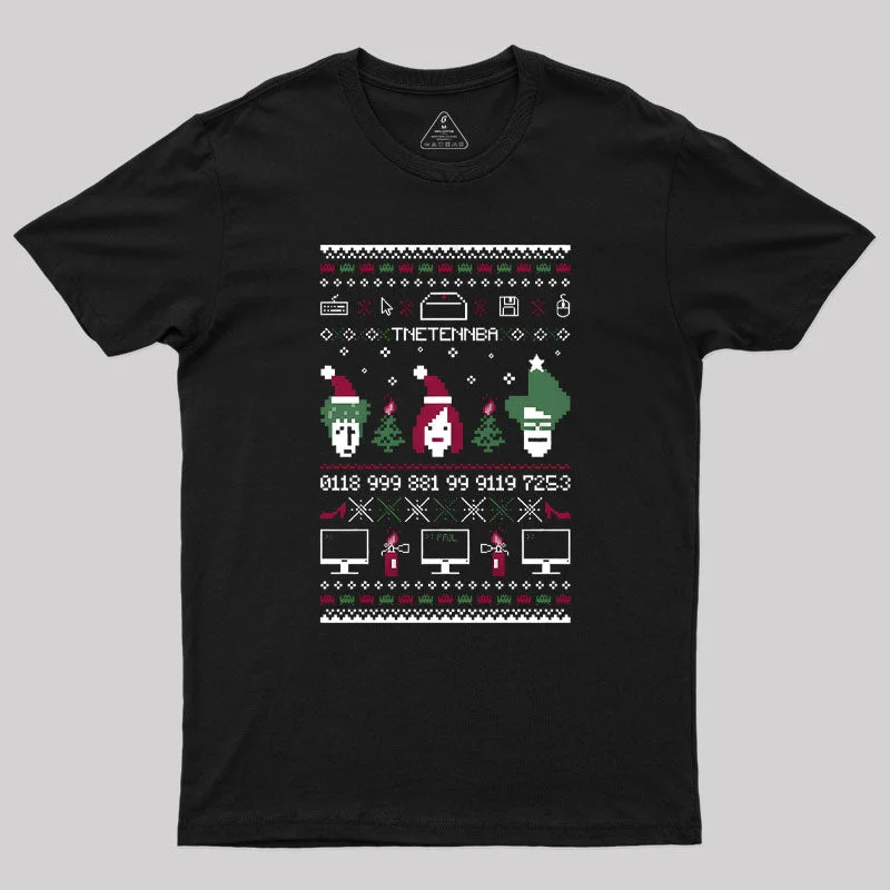 Crop Top Women T Shirt to Pair with High - Waisted BottomsThe Xmas Crowd Geek T-Shirt Crop Top Women T Shirt to Pair with High - Waisted BottomsThe Xmas Crowd Geek T-Shirt