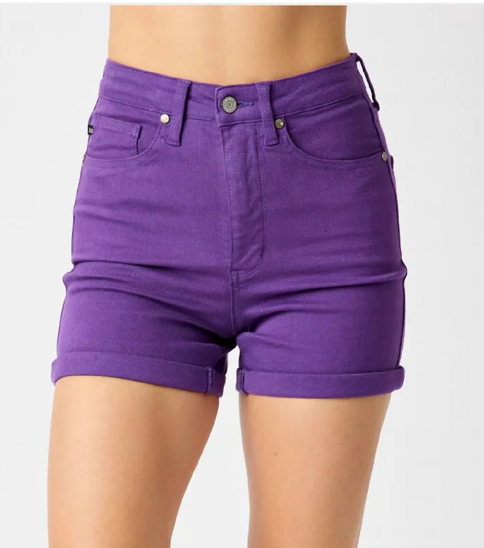 Jeanette Women Shorts with a Soft and Comfortable FeelTummy Control Shorts In Purple Jeanette Women Shorts with a Soft and Comfortable FeelTummy Control Shorts In Purple