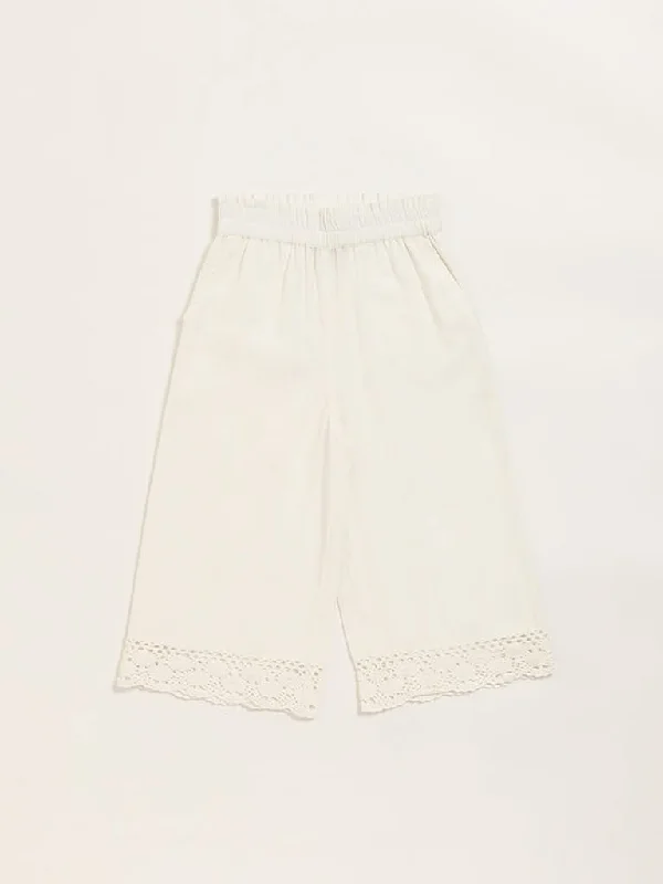 Printed Floral Women Shorts for a Summer - Ready StyleUtsa Kids Off-White Lace Trim Palazzos (8 -14yrs) Printed Floral Women Shorts for a Summer - Ready StyleUtsa Kids Off-White Lace Trim Palazzos (8 -14yrs)