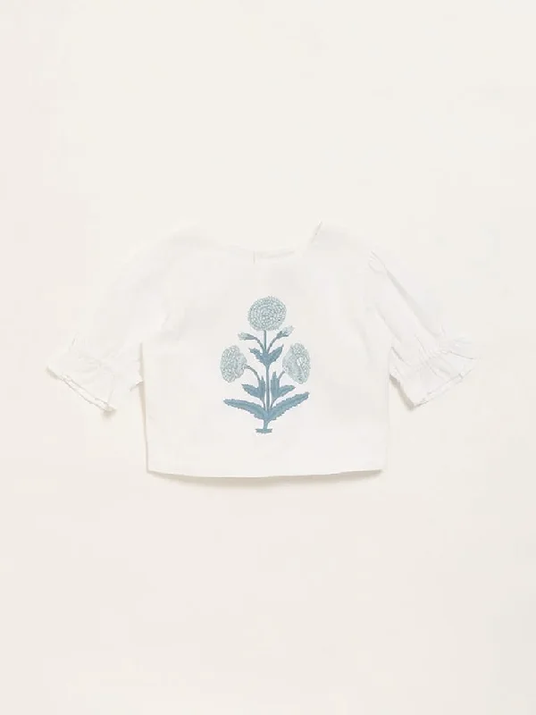 Cuffed Women Shorts for a Laid - Back and Trendy LookUtsa Kids White Floral Printed Top (2 - 8yrs) Cuffed Women Shorts for a Laid - Back and Trendy LookUtsa Kids White Floral Printed Top (2 - 8yrs)