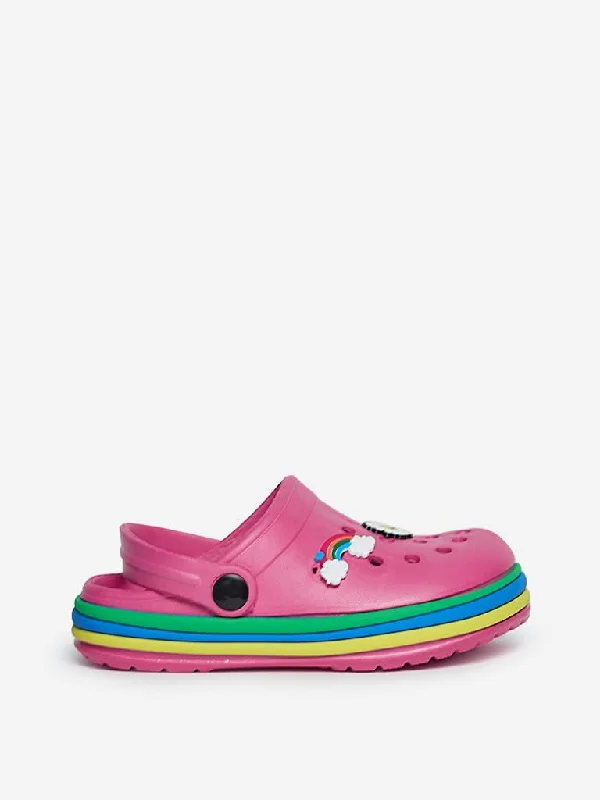 Belted Women Shorts to Enhance the WaistlineYellow Fuchsia Rainbow Detailed Clogs