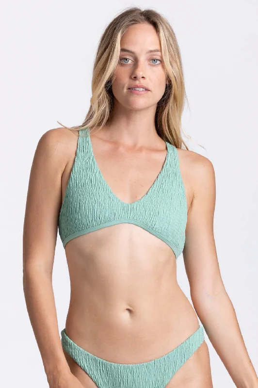 High - waisted bikini for a retro and tummy - flattering lookAster Smocked Bikini Top - Clover High - waisted bikini for a retro and tummy - flattering lookAster Smocked Bikini Top - Clover