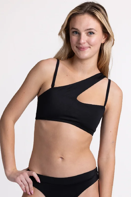 Striped bikini with a classic pattern for a timeless beach aestheticBobbie Bikini Top - Black Striped bikini with a classic pattern for a timeless beach aestheticBobbie Bikini Top - Black