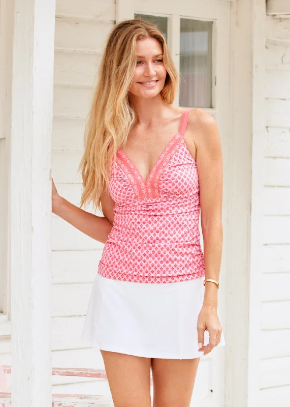 High - waisted bikini for a retro and tummy - flattering lookBoca Raton Embroidered Tankini Top High - waisted bikini for a retro and tummy - flattering lookBoca Raton Embroidered Tankini Top