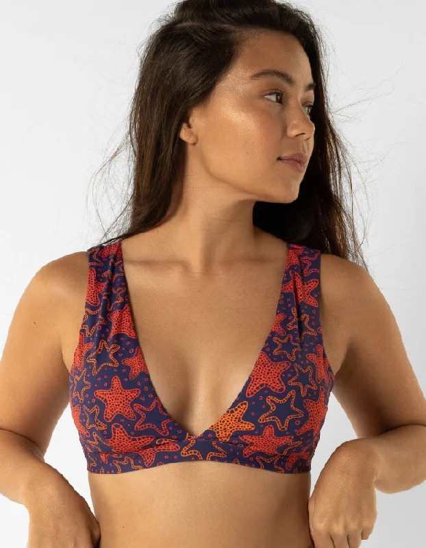 Metallic - finish bikini for a glamorous and eye - catching poolside lookDune – Red Starfish Womens Plunge Bikini Top Metallic - finish bikini for a glamorous and eye - catching poolside lookDune – Red Starfish Womens Plunge Bikini Top