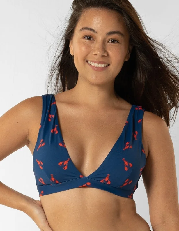 Sustainable bikini made from recycled materials for eco - conscious beachgoersDune – Royal Red Lobster Womens Plunge Bikini Top Sustainable bikini made from recycled materials for eco - conscious beachgoersDune – Royal Red Lobster Womens Plunge Bikini Top