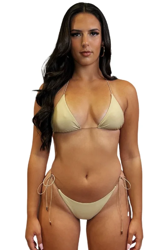 Tropical - themed bikini for a vacation - ready beach outfitMICRO SKIN CHEEKY SCRUNCH BOTTOM - SAND Tropical - themed bikini for a vacation - ready beach outfitMICRO SKIN CHEEKY SCRUNCH BOTTOM - SAND