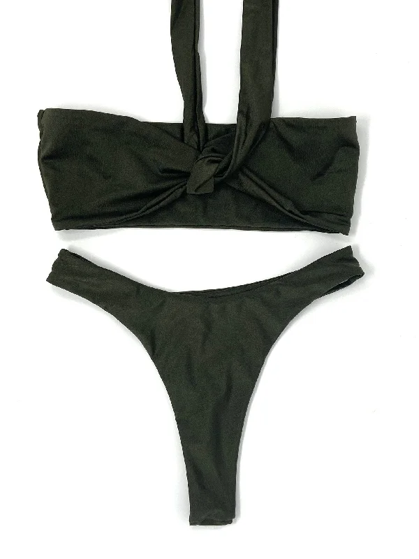 String bikini for a minimalistic and sexy beach styleMILAN HIGH LEG THONG BOTTOM - OLIVE String bikini for a minimalistic and sexy beach styleMILAN HIGH LEG THONG BOTTOM - OLIVE